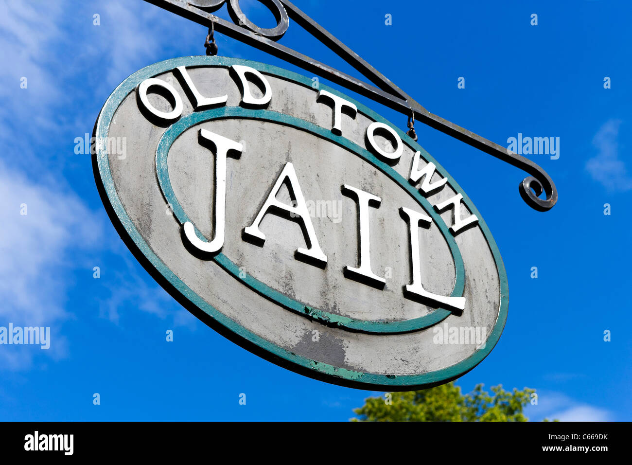Melden Sie sich für die Old Town Jail in Stirling, Schottland Stockfoto