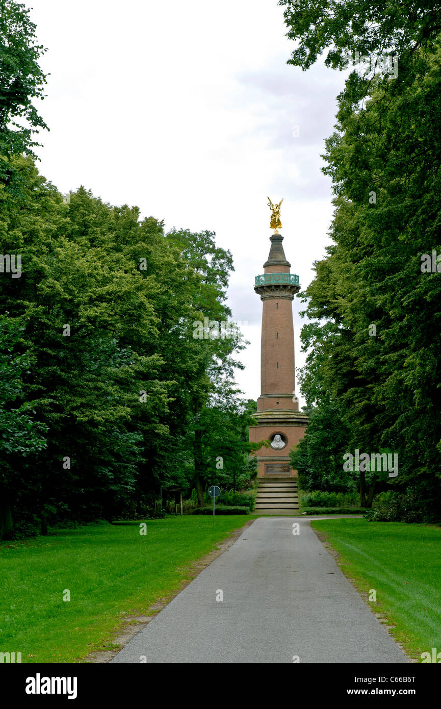 Denkmal auf dem Schlachtfeld von Fehrbellin in der Mark Brandenburg; Denkmal auf dem Schlachtfeld von Fehrbellin Stockfoto