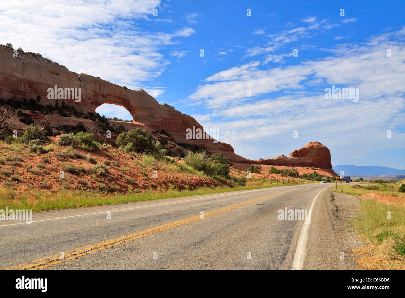 Wilson Arch, Utah. Sandstein Bogen off Highway 191 südlich von Moab Stockfoto