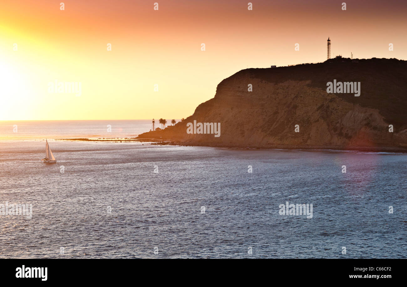 Point Loma ist ein Küstenort San Diego, Kalifornien. Geographisch ist es einer hügeligen Halbinsel, die im Westen begrenzt ist. Stockfoto