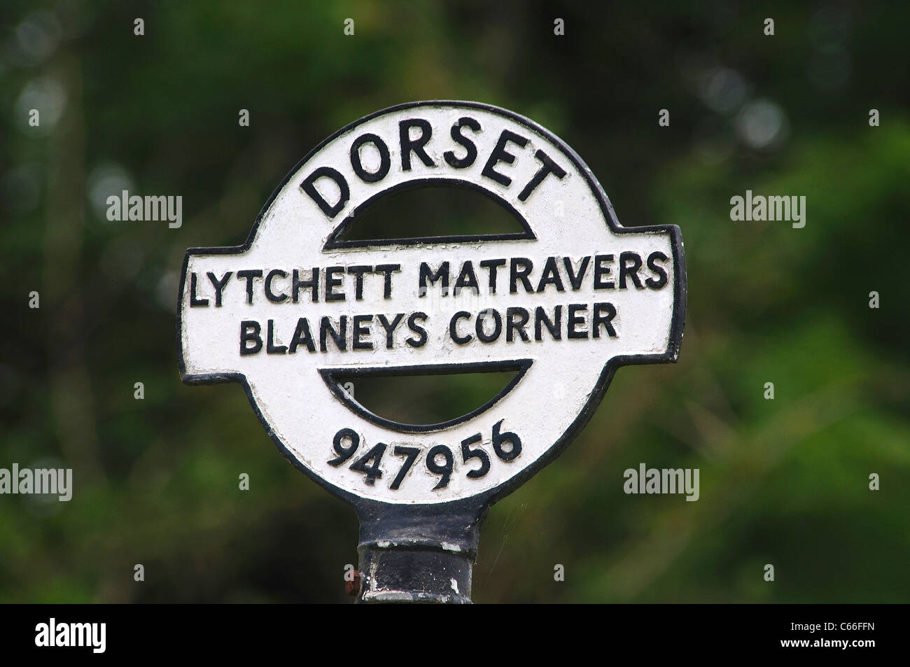 Lytchett Matravers, Blaneys Finger Eckpfosten in Dorset Stockfoto