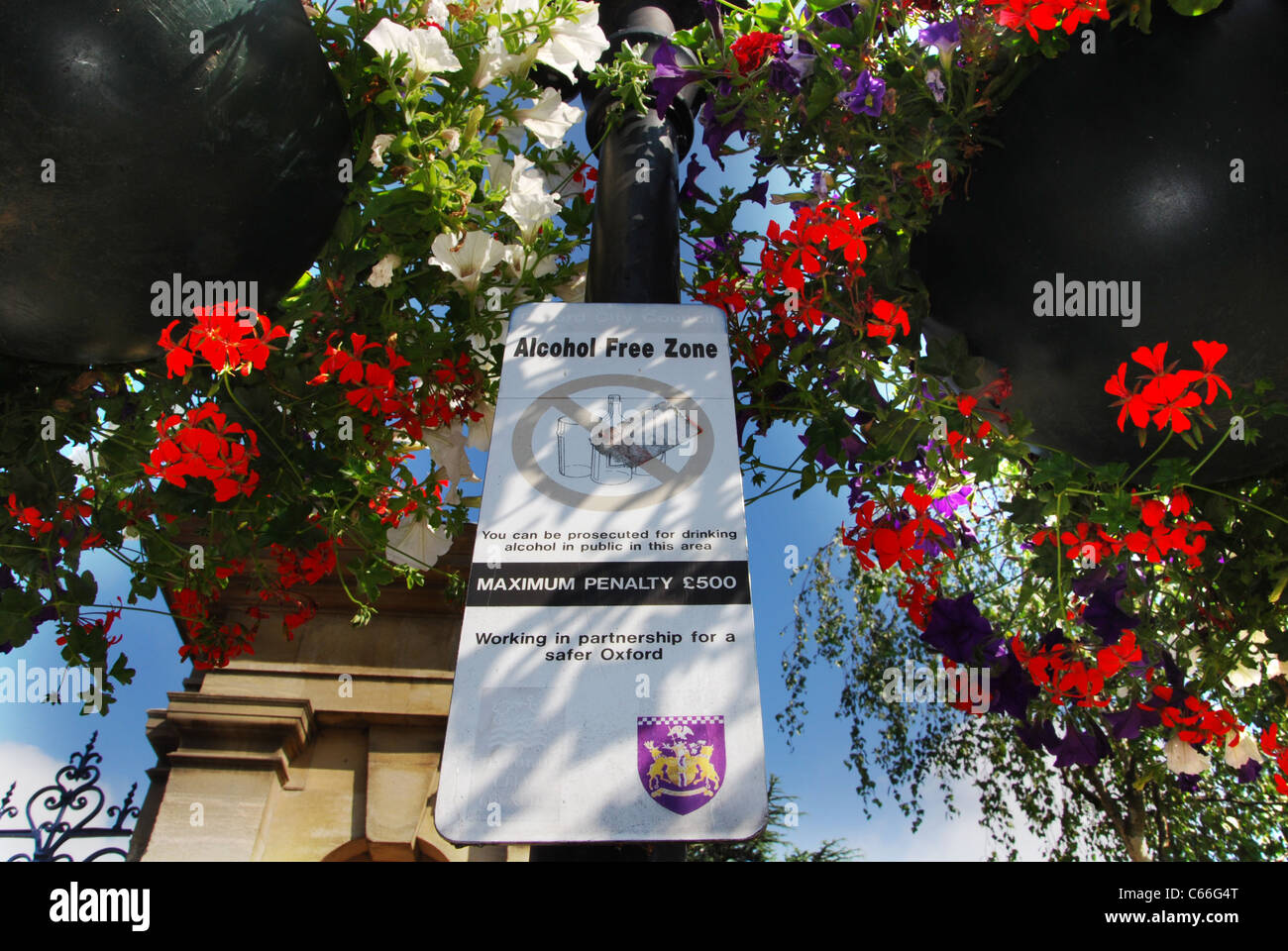 Alkohol-freie-Zone Oxford United Kingdom Stockfoto