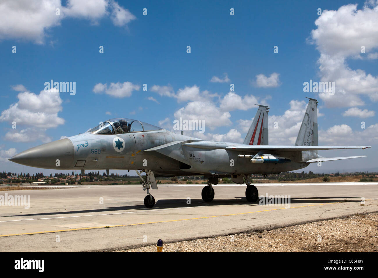 Israelische Luftwaffe F - 15C Kampfjet auf dem Boden Stockfoto