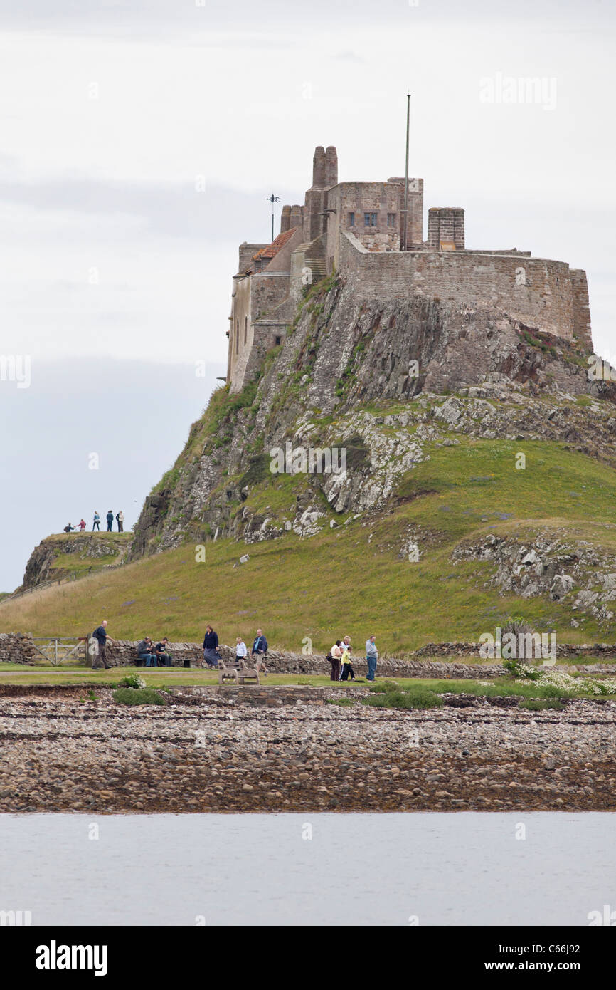 Schloss auf der Heiligen Insel Lindisfarne in Northumbria, England Stockfoto