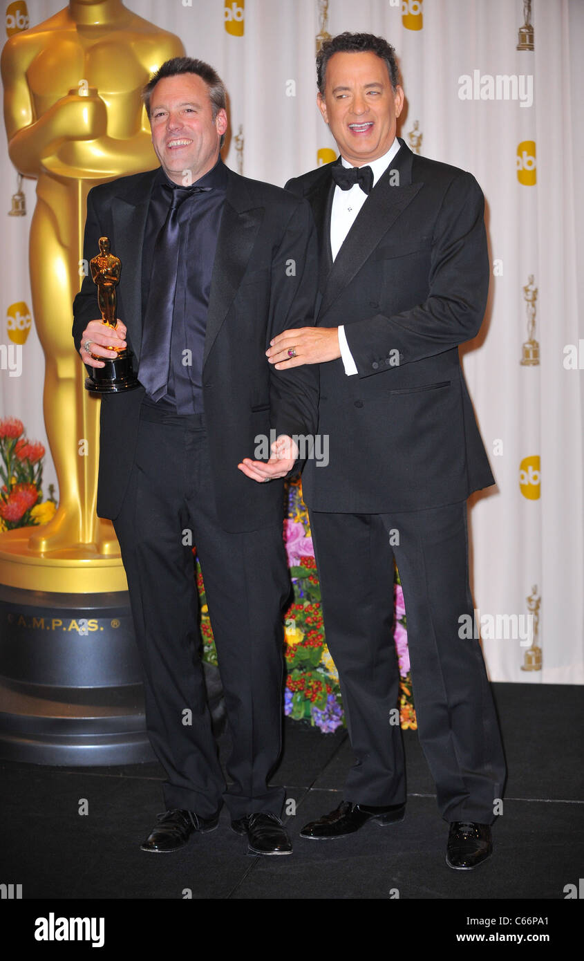 Wally Pfister, Best Achievement in Cinematography, Tom Hanks im Presseraum für die 83. Academy Awards Oscars - Press Room, Stockfoto