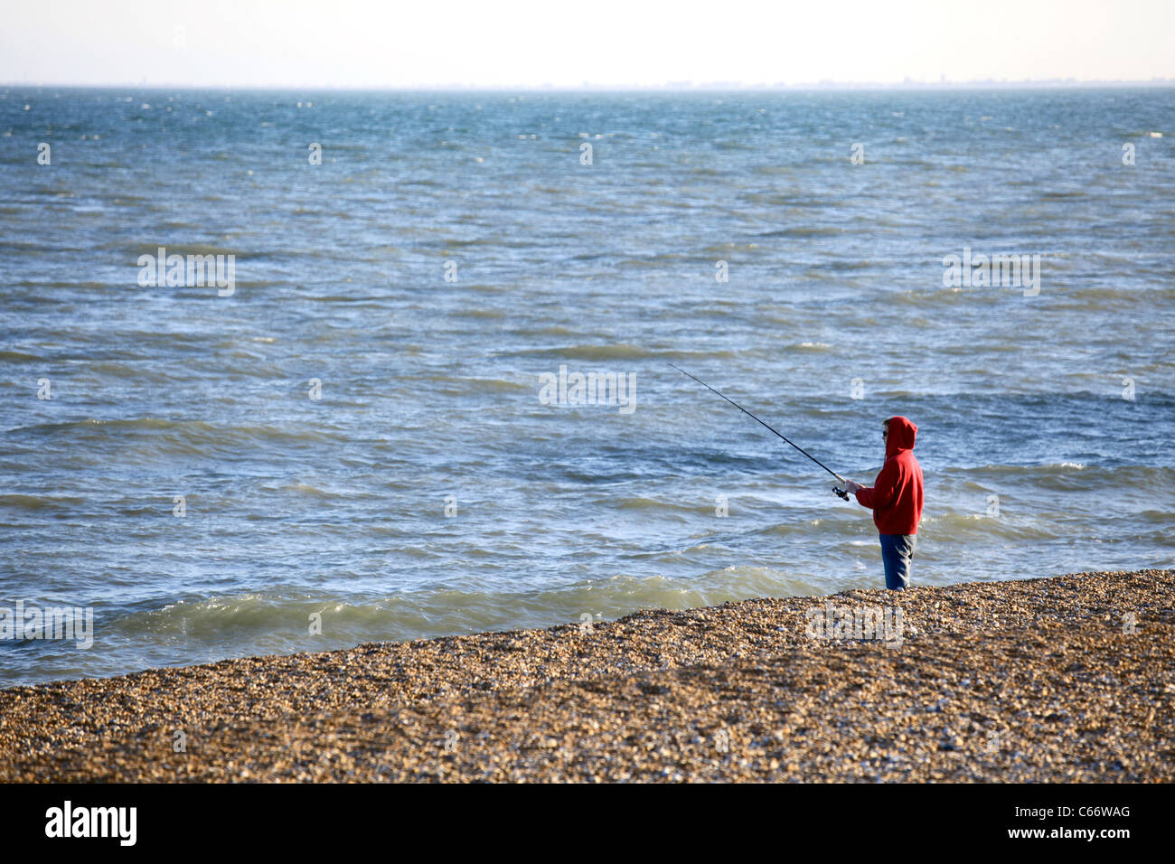 Meerstrand Angler Hythe Kent Stockfoto