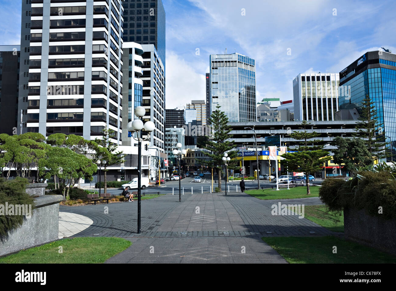 Gewerbe Büro Hochhaus in der Nähe von Lampton Quay und The Waterfront Wellington North Island Neuseeland NZ Stockfoto