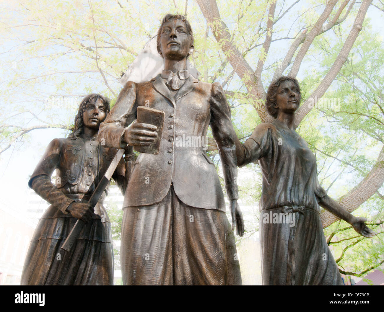 Tennessee Woman Suffrage Memorial, geformt in 2006 von Alan Lequire, Marktplatz in Knoxville, Tennessee, USA Stockfoto