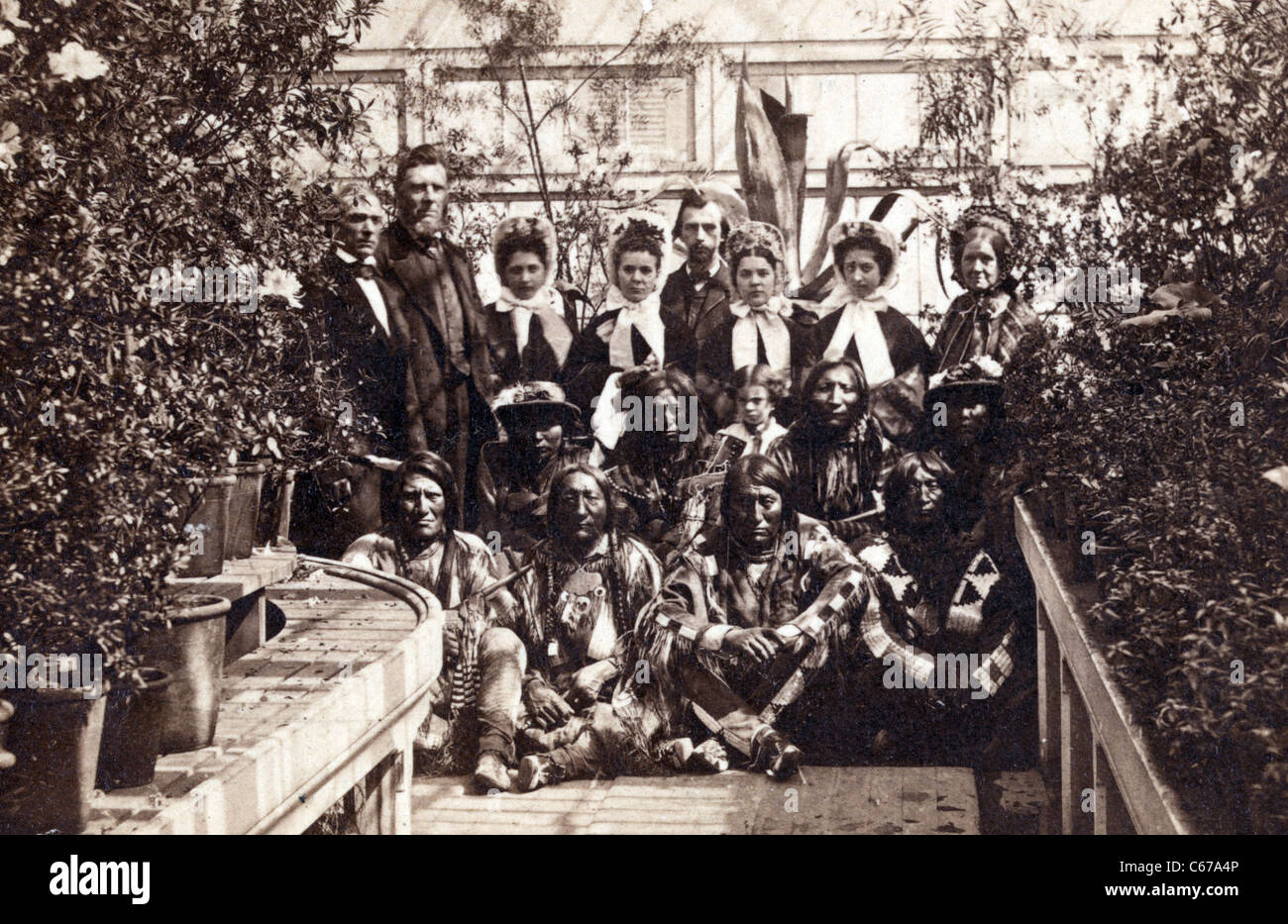 Indische Delegation im Weißen Haus Wintergarten während des Bürgerkrieges Stockfoto