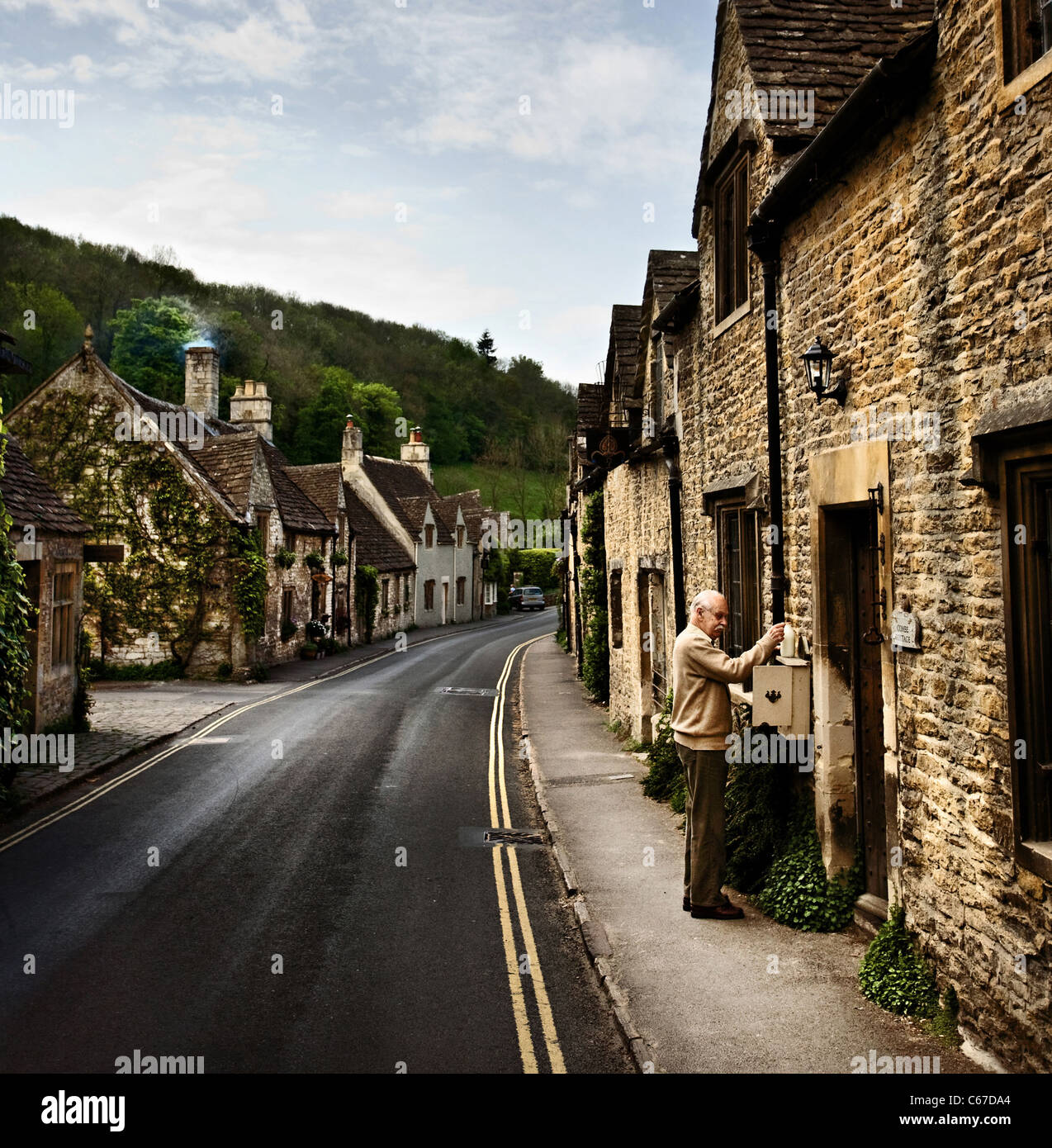 Castle Combe in den Cotswolds, England Stockfoto