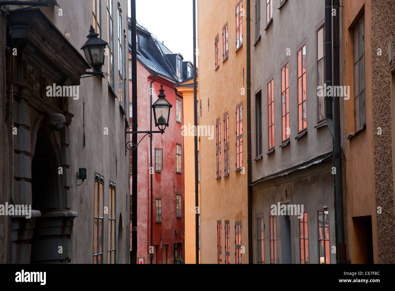 Bunte Gebäude in der Altstadt von Stockholm, Schweden Stockfoto
