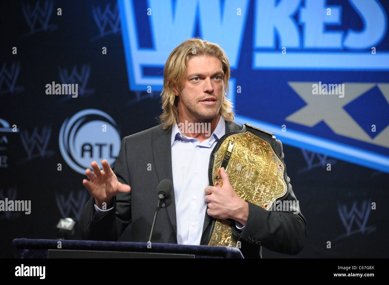 Rand in Anwesenheit für WRESTLEMANIA XXVII Pressekonferenz, Hard Rock Cafe, New York, NY 30. März 2011. Foto von: Rob Rich/Everett Collection Stockfoto