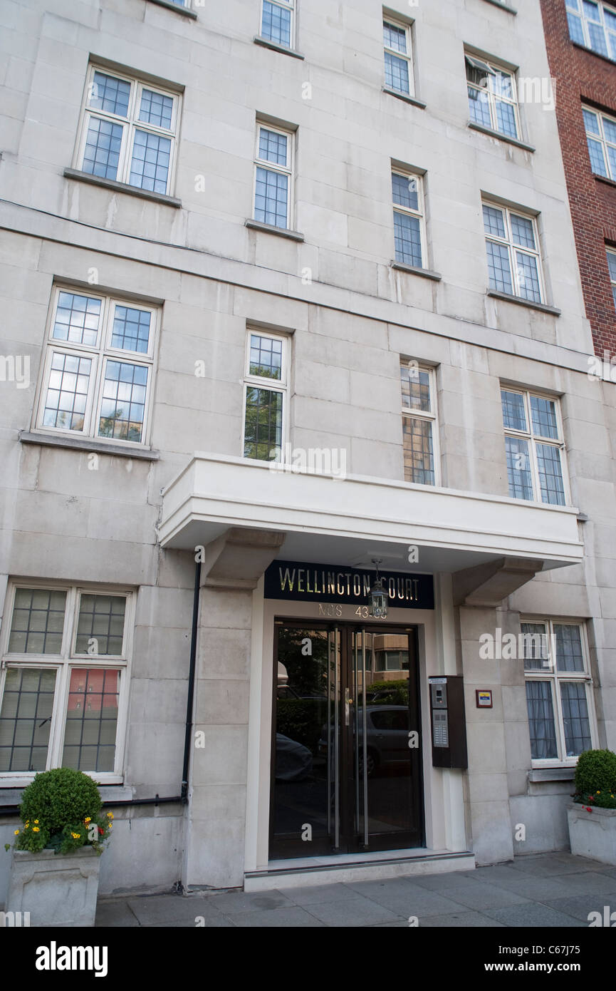 Außenansicht des Wellington Gericht Lage gehobene Wohnung Wohnungen in London Knightsbridge, nahe dem Hyde Park. Stockfoto