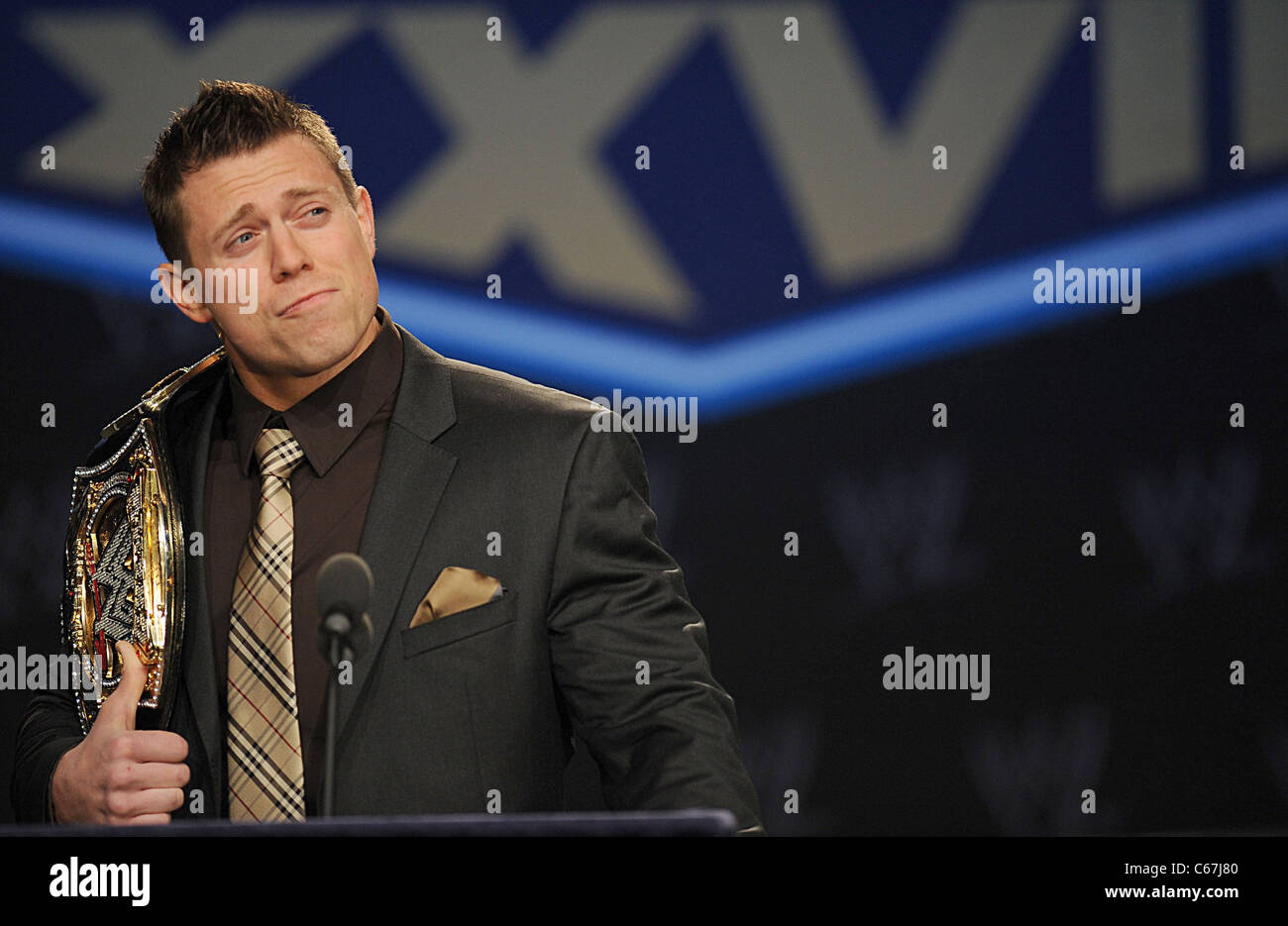 The Miz anwesend für WRESTLEMANIA XXVII Pressekonferenz, Hard Rock Cafe, New York, NY 30. März 2011. Foto von: Kristin Callahan/Everett Collection Stockfoto