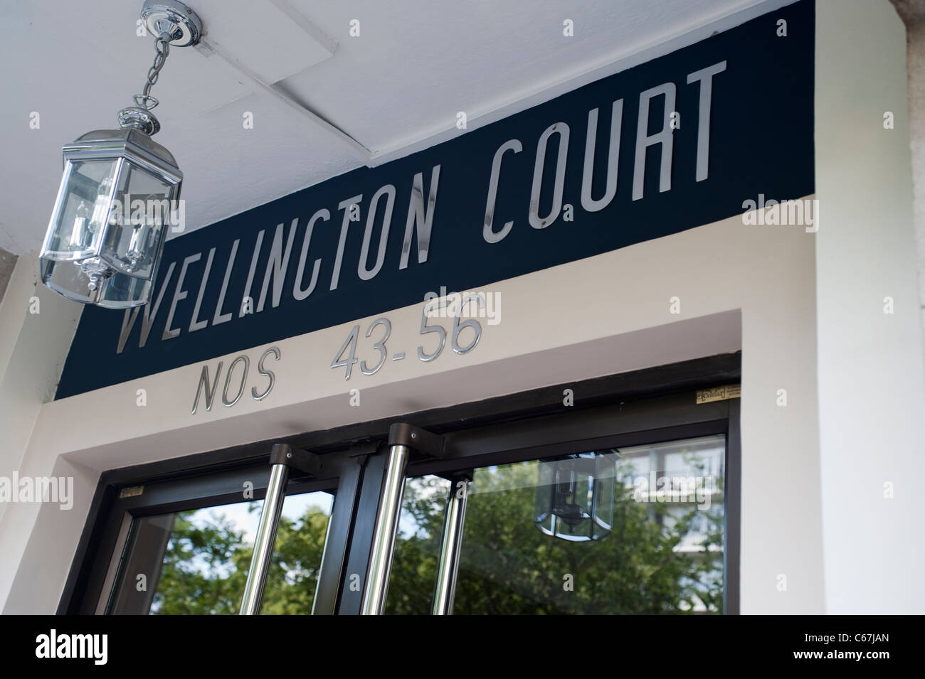 Außenansicht des Wellington Gericht Lage gehobene Wohnung Wohnungen in London Knightsbridge, nahe dem Hyde Park. Stockfoto