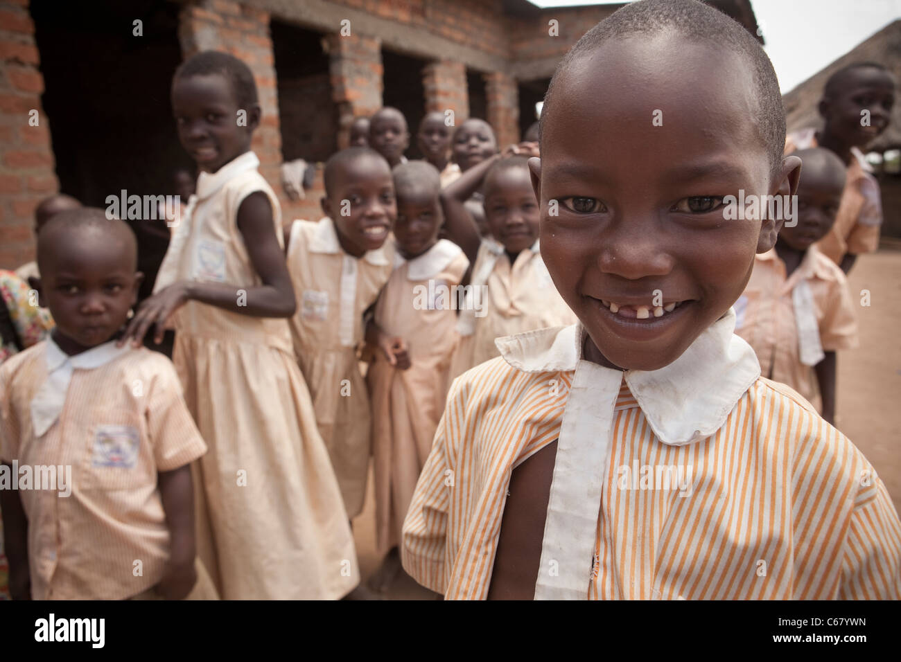 Schulkinder in Amuria, Uganda, Ostafrika. Stockfoto