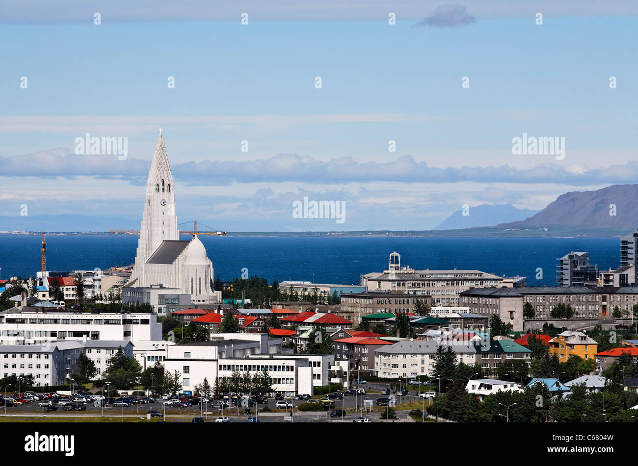 Blick vom Perlan über der Stadt Reykjavik, Island Stockfoto