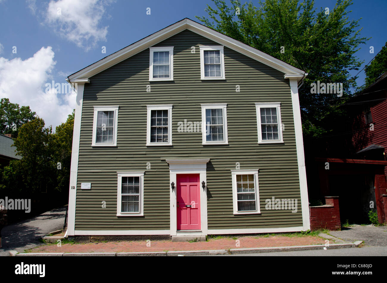 Providence, Rhode Island. Historische Häuser auf Benefit Street. Stockfoto