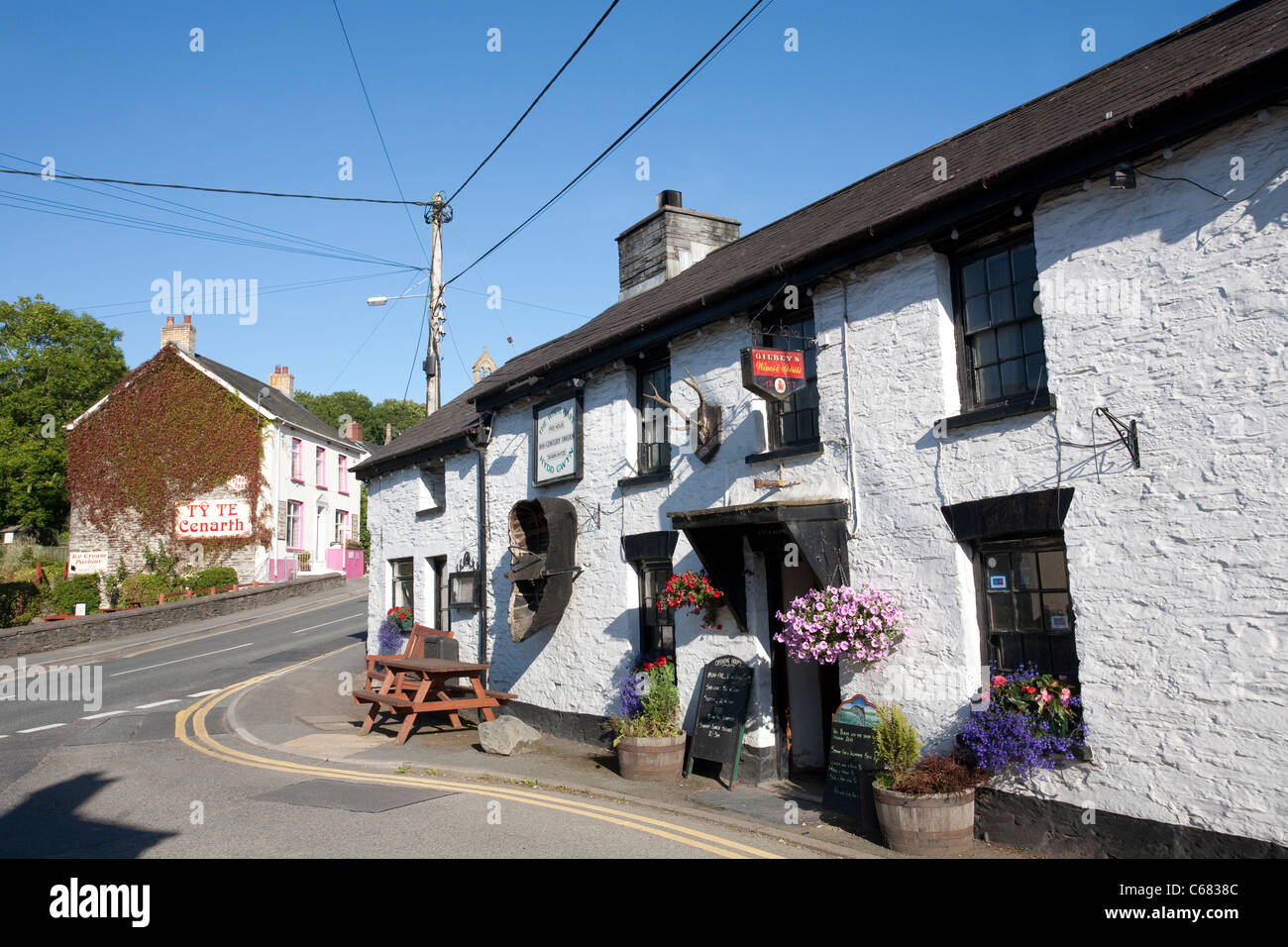 Cenarth, Carmarthenshire, angrenzend an die Cenarth-Wasserfälle an der Grenze Ceredigion und Pembrokeshire, West Wales.Photo:Jeff Gilbert Stockfoto