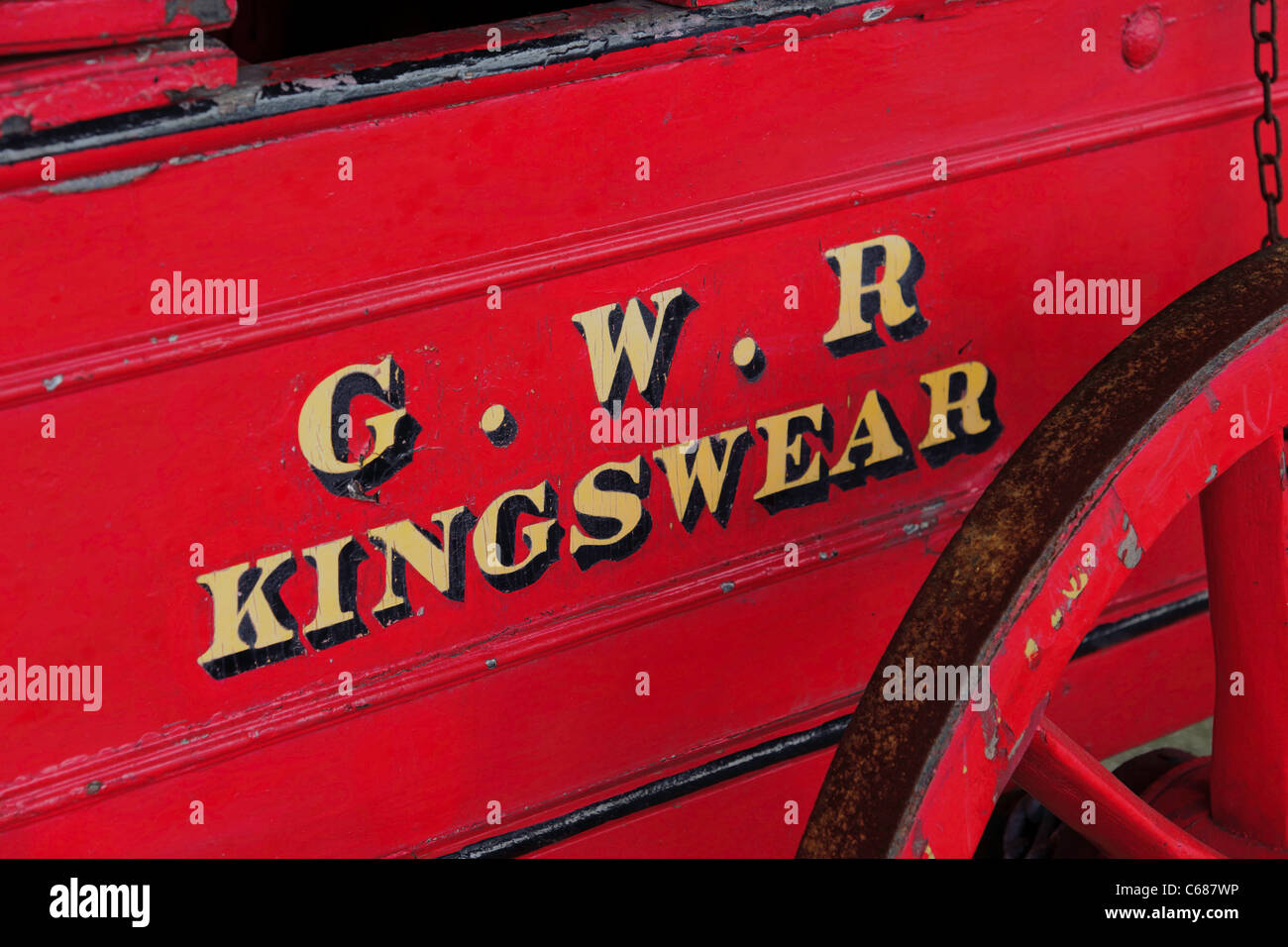 Nahaufnahme Detail einer Feuer Wagen Kingswear Station Devon UK Stockfoto