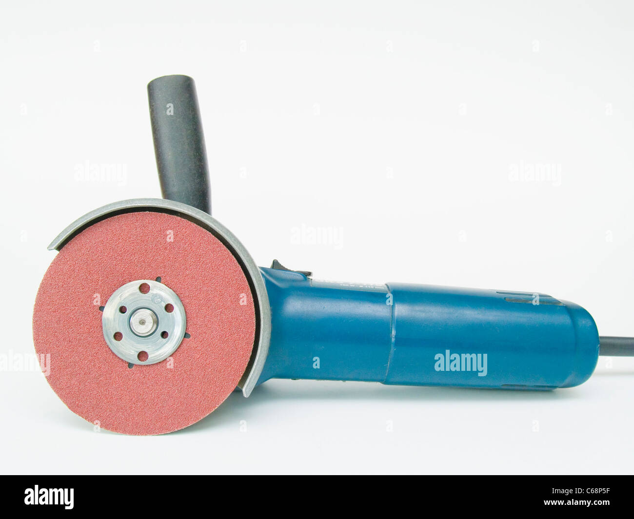 Seitenansicht Eines Winkelschleifers | Seitenansicht von einem Winkelschleifer Stockfoto