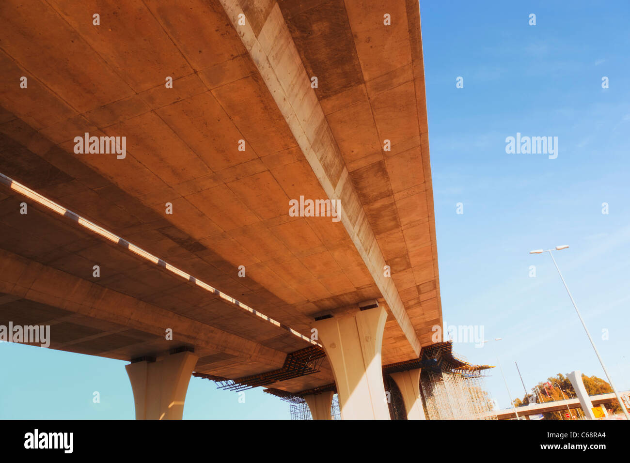 Autobahn im Bau, Spanien. Stockfoto