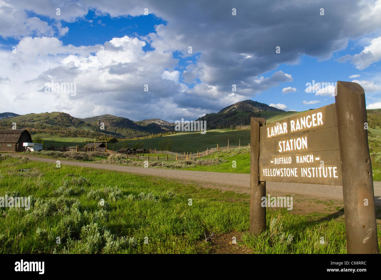 Lamar Ranger Station Die Buffalo Ranch Lamar Valley Yellowstone National Park USA Stockfoto