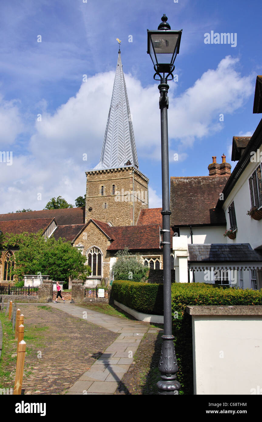 Pfarrei Kirche St. Peter & St.Paul, Church Street, Godalming, Surrey, England, Vereinigtes Königreich Stockfoto