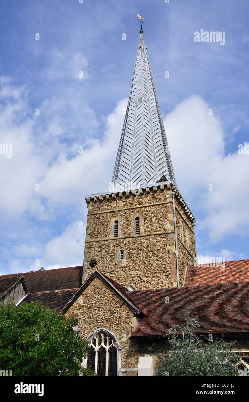 Pfarrei Kirche St. Peter & St.Paul, Church Street, Godalming, Surrey, England, Vereinigtes Königreich Stockfoto