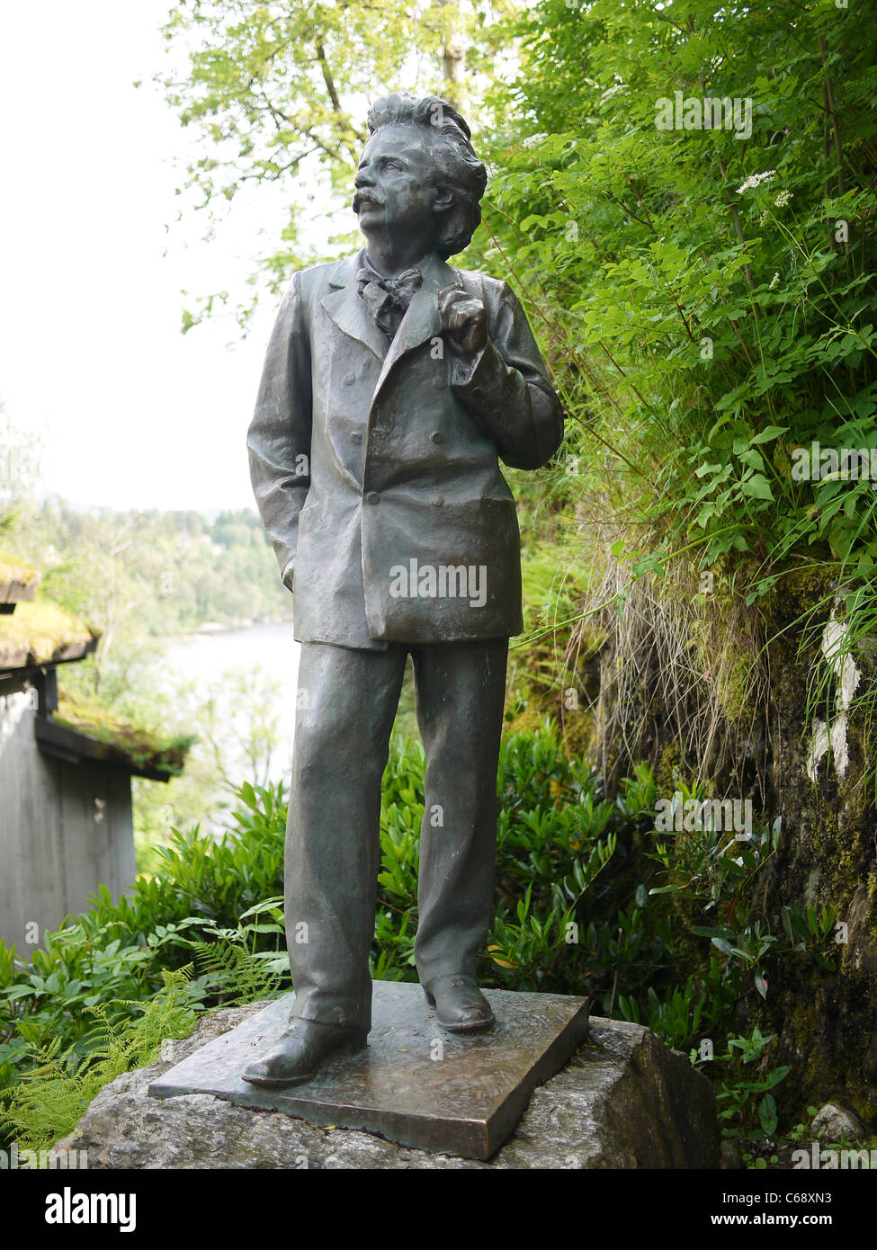 Statue des Komponisten Edvard Grieg, Bergen, Norwegen Stockfoto