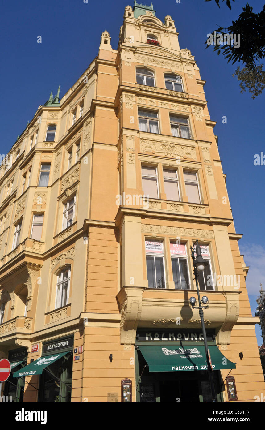 Kolkovna Cafe und Restaurant in Vezenska Straße Josefov Prag Tschechische Republik Stockfoto