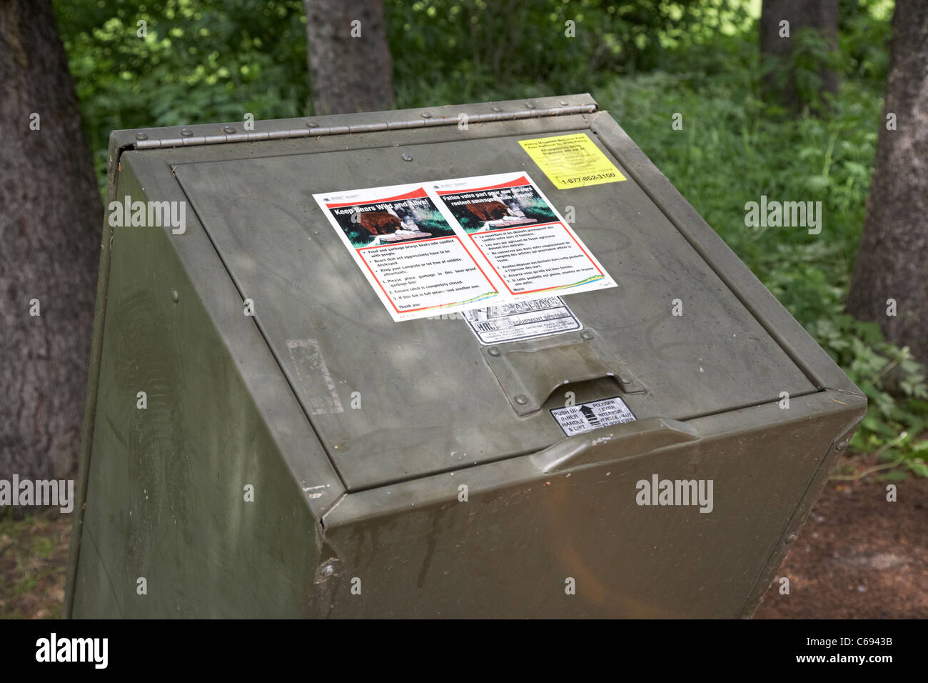 geschlossenen und verriegelten Bär Beweis Wurf bin Riding Mountain Nationalpark Manitoba Kanada Stockfoto