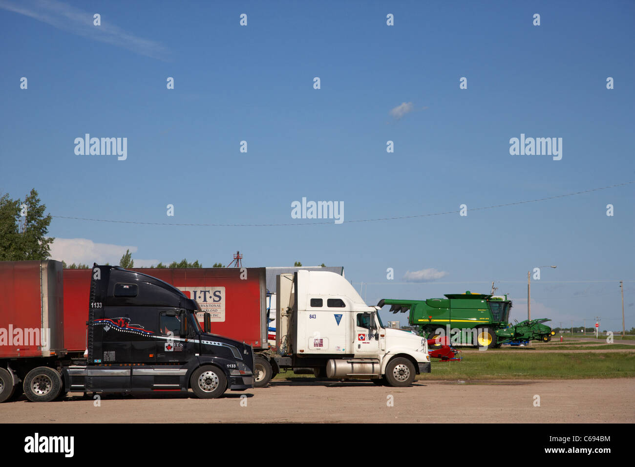 Autohof an der Autobahn Route 16 Yellowhead Saskatchewan Kanada Stockfoto