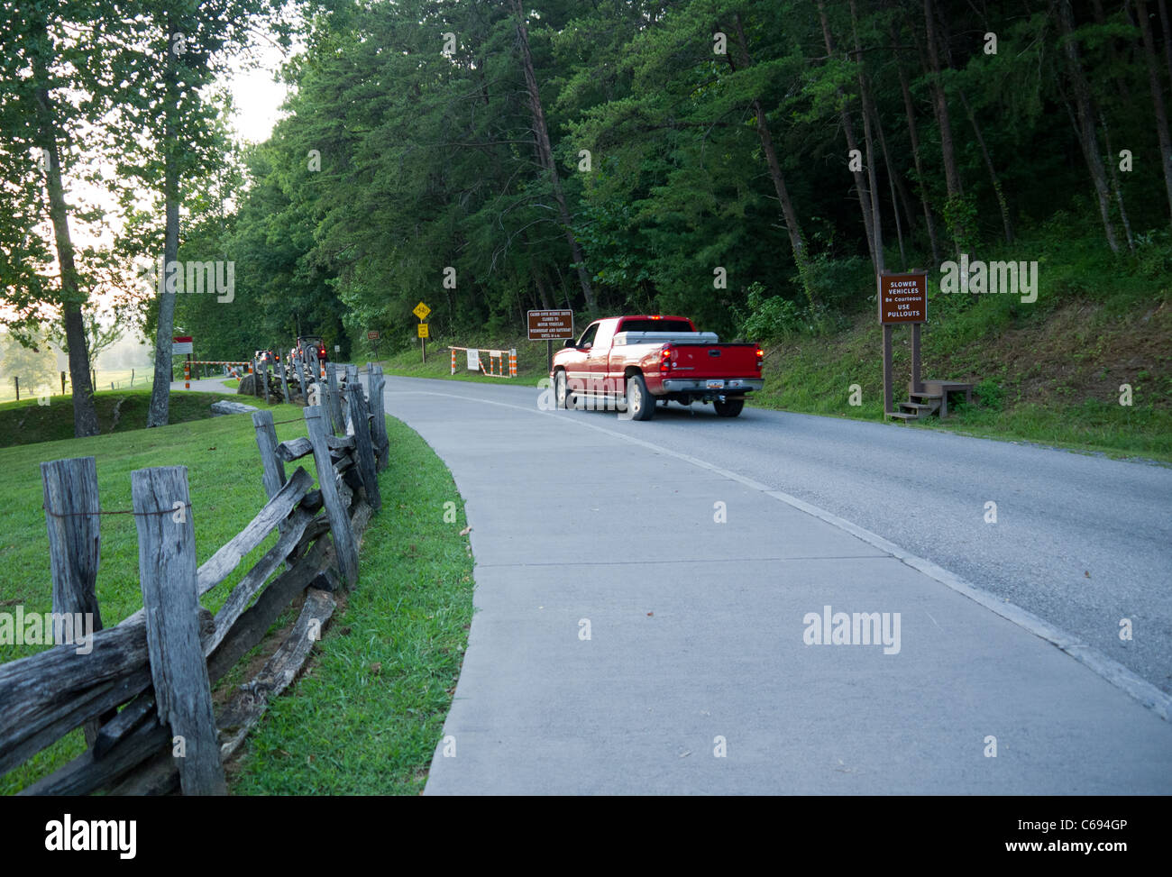 Eingang zum Cades Cove, Great Smoky Mountains Nationalpark Stockfoto