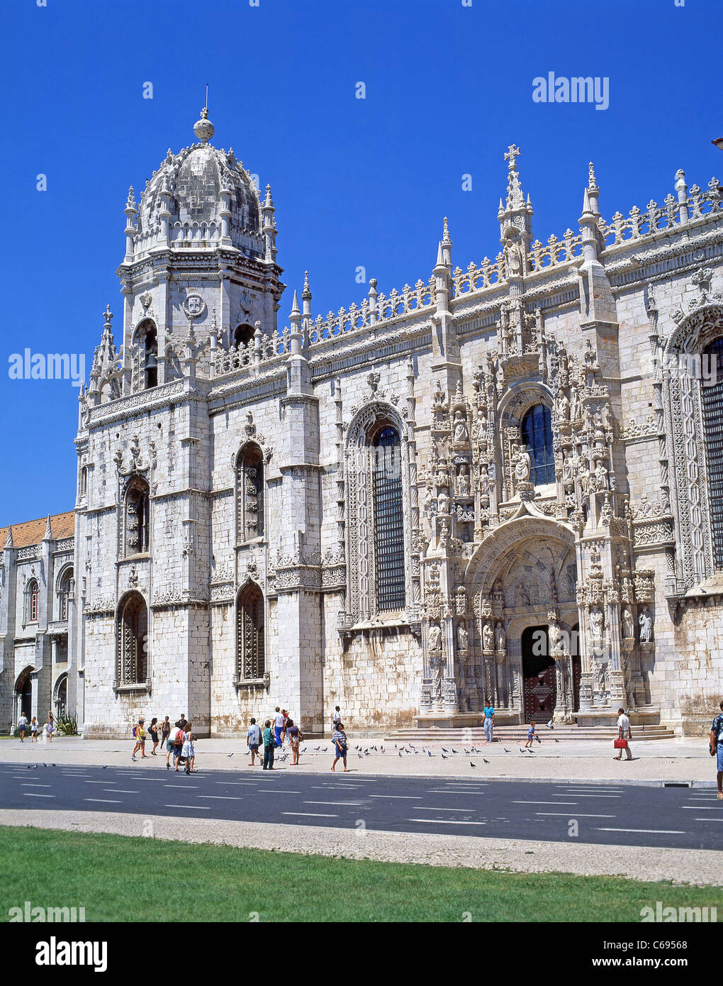 Hauptportal, Jerónimos Kloster, Belém, Lissabon, Lisboa Region, Distrikt Lissabon, Portugal Stockfoto