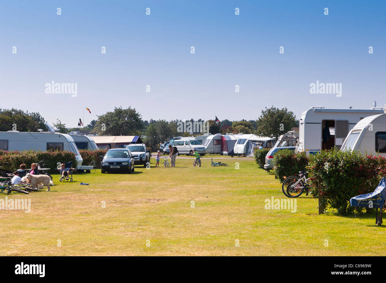 Pinienwälder Ferienpark an der Wells-Next-the-Sea, Norfolk, England, Großbritannien, Uk Stockfoto