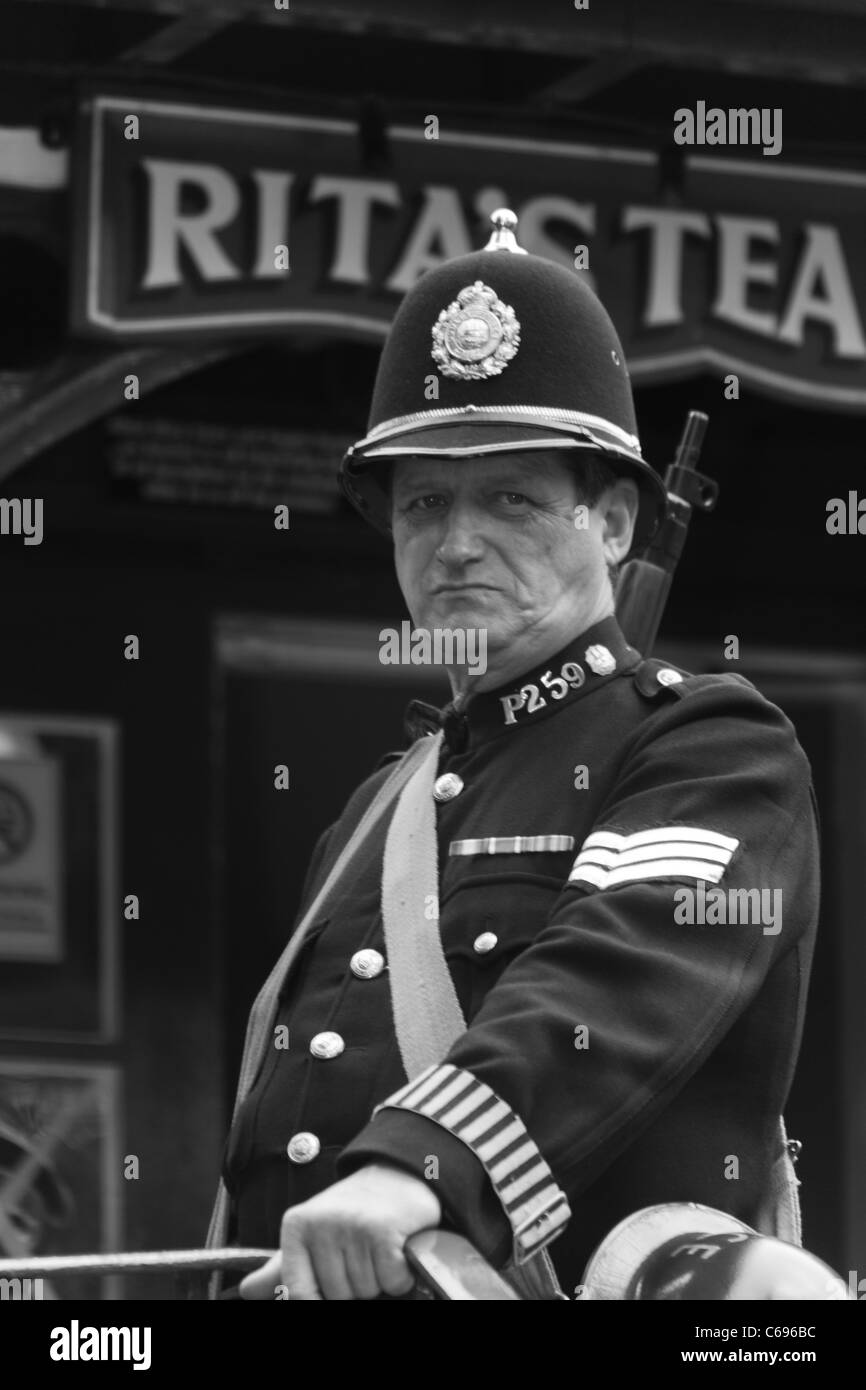 1940 s Re-enactment Wochenende an der Nationalen Tramway Museum in Crich, Derbyshire, England Stockfoto