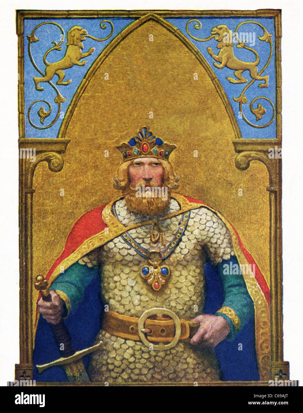 King Arthur war eine legendäre britische Führer, in der 5. und 6. Jahrhundert n. Chr. gelebt haben soll Stockfoto