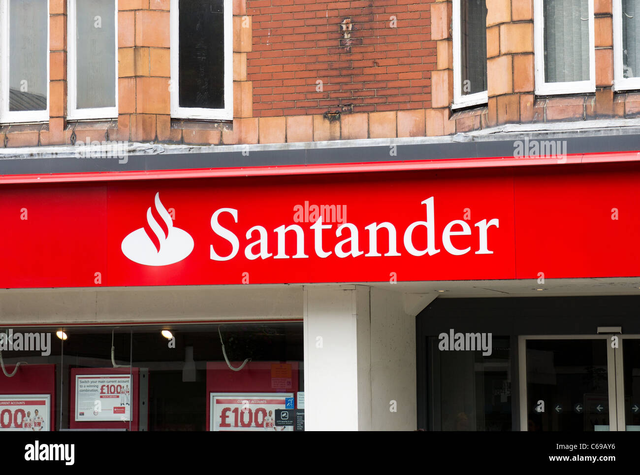 Ein Santander Bank, Großbritannien Stockfoto