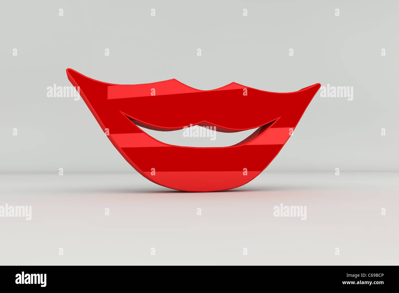 Drei dimensionale Rot Lächeln Lippen Stockfoto