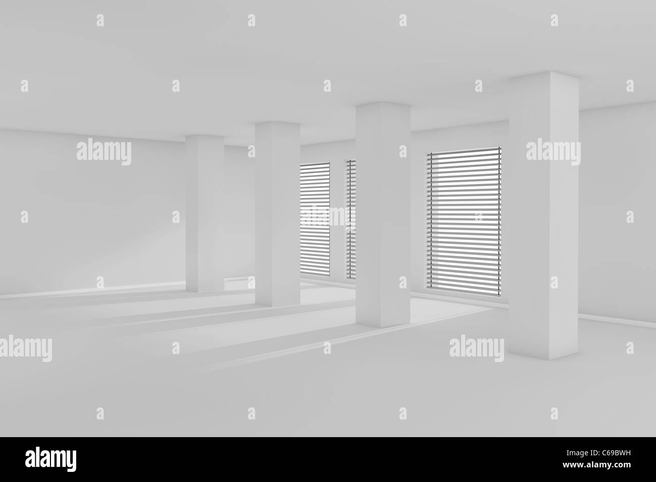 3D abstrakte leeren Raum mit Schatten und Sonnenlicht Stockfoto
