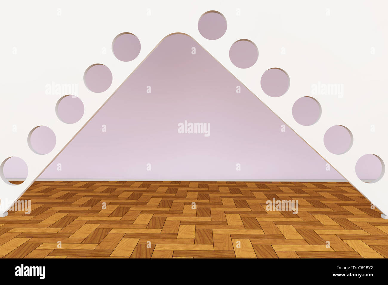 Drei dimensionale Darstellung von einem leeren Raum Stockfoto