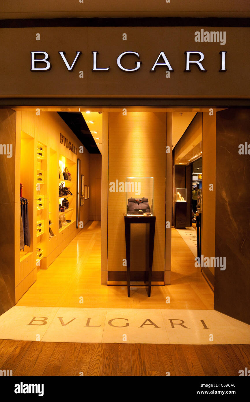 Bulgari Schmuck Shop, Terminal 3, Flughafen Heathrow London UK Stockfoto