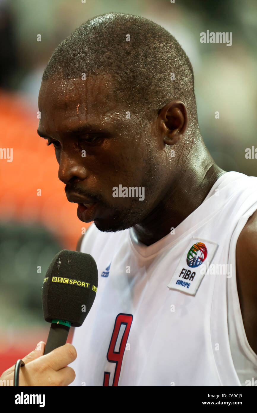 Luol DENG für Großbritannien, International Basketball spielen; Teil der Serie für die Olympiade 2012 in London bereitet. Stockfoto
