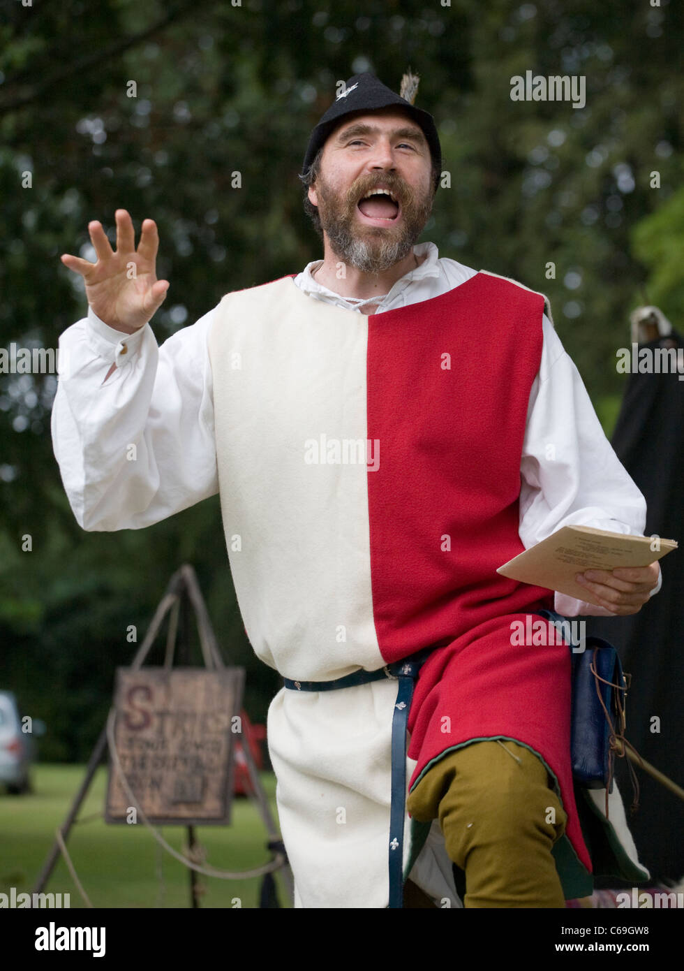 Mittelalterfest in Verdin Park, Northwich 13. August & 14., mit Living History Camps, Cheshire, UK Stockfoto