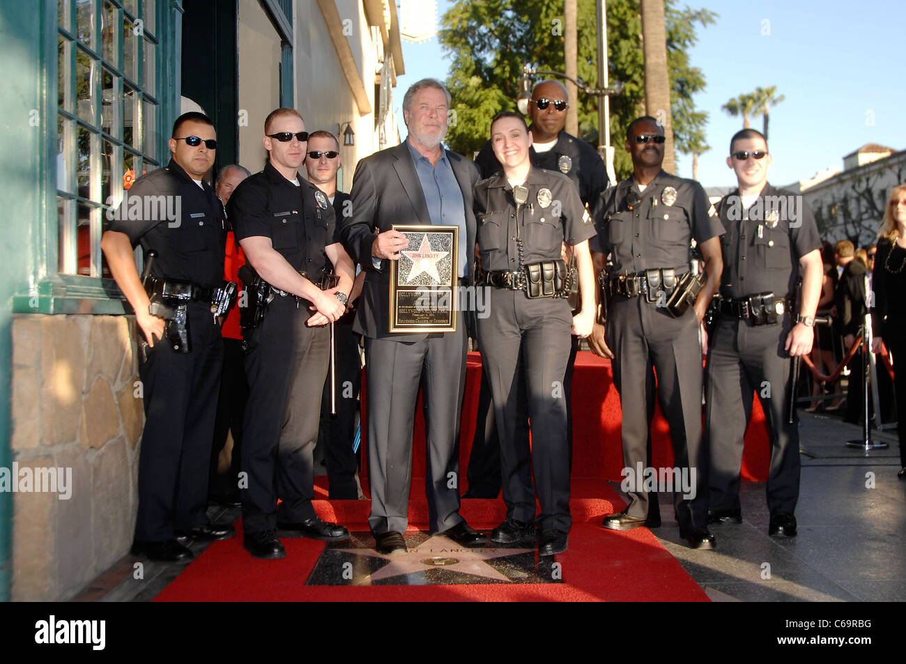 John Langley, City of Los Angeles Police Officers bei der Induktion Zeremonie für Stern auf Hollywood Walk von Fame Zeremonie für Stockfoto
