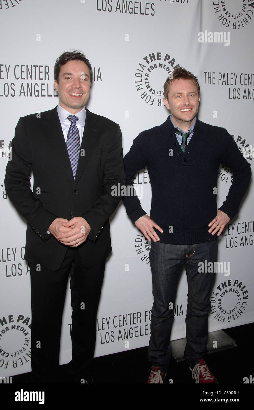Jimmy Fallon, Chris Hardwick bei einem öffentlichen Auftritt für ein Abend mit Jimmy Fallon auf Paley Fest 2011, Paley Center for Media, Los Angeles, CA 11. März 2011. Foto von: Michael Germana/Everett Collection Stockfoto