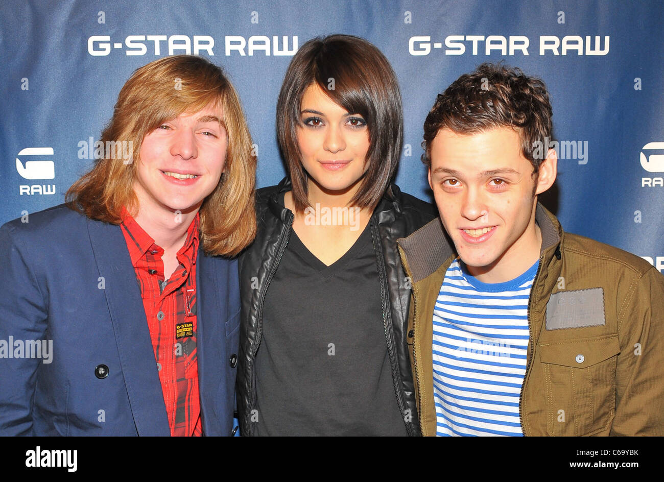 Daniel Flaherty, Sofia schwarz D'Elia, James Newman in Anwesenheit für G-Star RAW Herbst/Winter 2011 Kollektion Fashion Show, Lincoln Center, New York, NY 12. Februar 2011. Foto von: Gregorio T. Binuya/Everett Collection Stockfoto