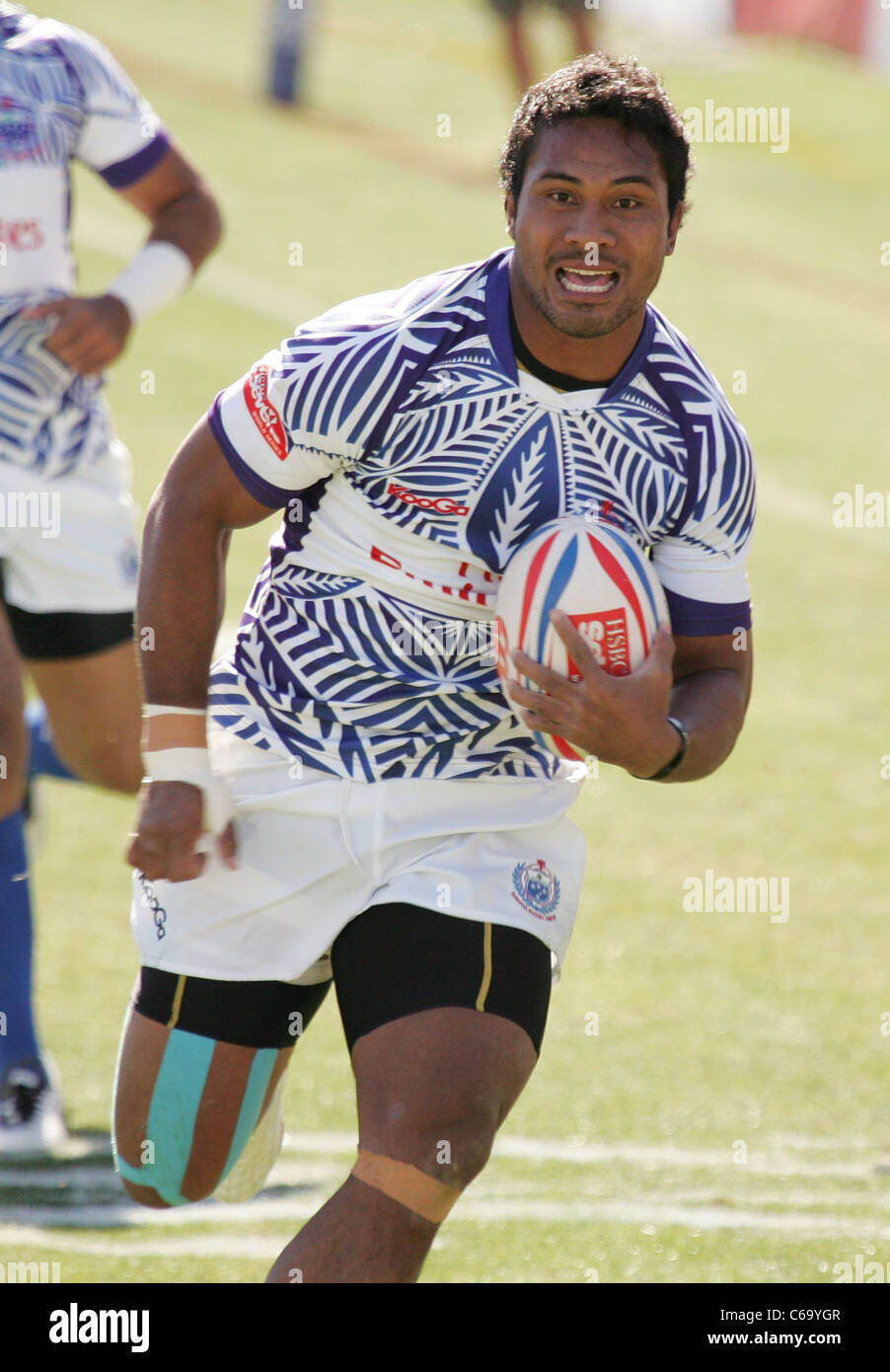 AFA Aiono von Samoa-Inseln bei einem öffentlichen Auftritt für die 2011 USA Sevens Rugby Turnier und Fan-Festival - Tag1, Sam Boyd Stadium, Stockfoto