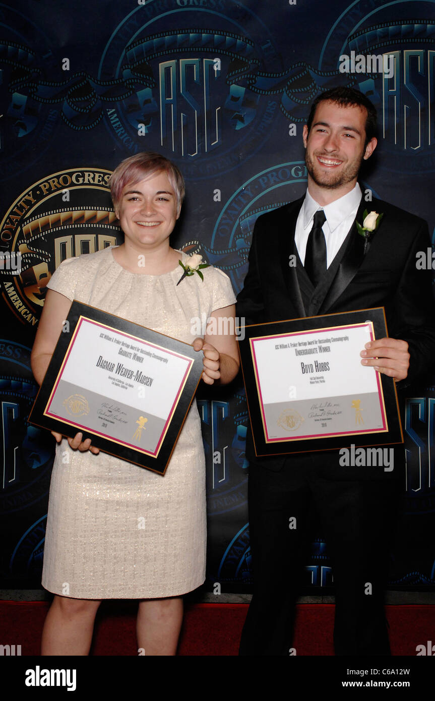 Dagmar Weber-Madison, Boyd Hobbs in Anwesenheit für 25. jährlichen ASC herausragende Achievement Awards, Hyatt Regency Century Plaza Stockfoto